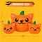 GOOSH 5FT Halloween Inflatable Long Three Pumpkin Cat Head Combo with Built-in LEDs